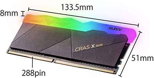 KLEVV CRAS X RGB 16GB kit (8GB x2) 3600MHz Gaming Memory DDR4-RAM XMP 2.0