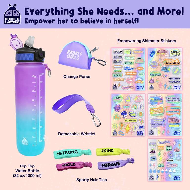 Rebel Girls Decorate Your Own Water Bottles Girl Craft Kit with ...