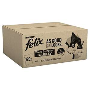 Felix As Good As It Looks Cat Food Meat And Fish 120x100g £35.99/ £34.19 Subscribe & Save + 20% voucher on 1st S&S @ Amazon