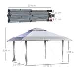 Outsunny 4 x 4m Pop-up Gazebo Double Roof Canopy with UV Proof, Roller Bag - Sold / Dispatched by MHSTAR