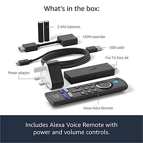 Fire TV Stick 4K with Alexa Voice Remote (includes TV controls) Now £39.99 @Amazon