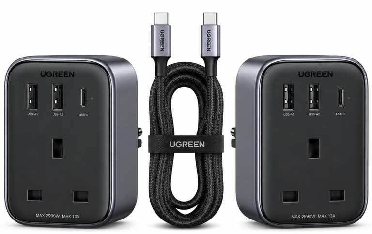 UGREEN 14th Anniversary Sale, Buy 2 Get 10% Off / Buy 3 Get 15% Off e.g 2x UK to EU 30w adapter + 2m 60w Cable With Code