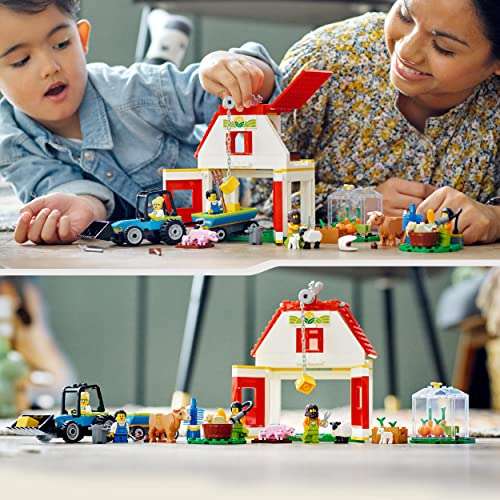 LEGO 60346 City Barn & Farm Animals Toys, Playset with Tractor and Trailer, Sheep, Cow and Pig plus Babies Figures - £30.39 @ Amazon