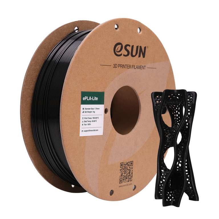 eSUN PLA Filament 1.75mm 1Kg (2.2LBS), 3D Printer Filament PLA, Black - Sold by eSUN Official Store / FBA