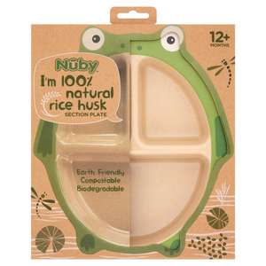 Nuby Rice Husk Section Plate 12+ Months £1.25 @ Sainsbury's