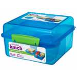 Sistema TO GO Lunch Box Cube Max - 2 L Bento-Box Style Food Container with Dividers & Leak-Proof Yoghurt Pot - BPA Free - Random Colours