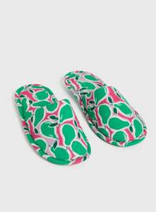 Bright Pear Mule Slippers, plus Free click and collect