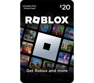 20% off Roblox Digital Gift Cards - £10 for £8 / £20 for £16 / £50 for £40
