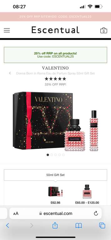 Valentino gift set (2022) Christmas gift set - 100 mls plus15 mls plus 100 mls lotion £68 with code @ Escentual