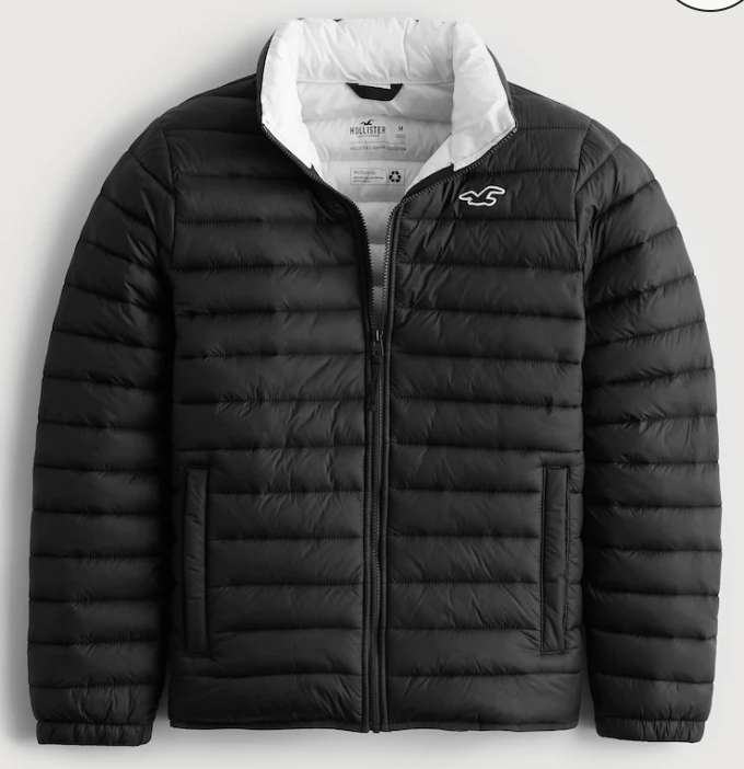 Men's Mock-Neck Puffer Jacket - £33.12 for House Members Free Account (Online Exclusive) + Free Click & Collect @ Hollister