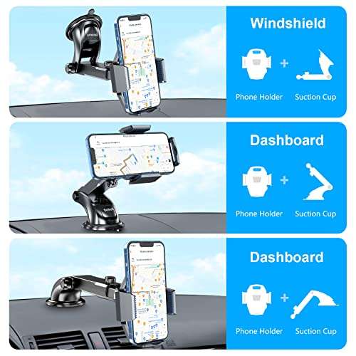 Beikell Car Phone Holder, Adjustable Car Phone Mount Cradle 360° Rotation, sold by accer trading - £7.07 @ ACCER Trading Amazon