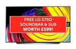 LGOLED65CS6LA 65" OLED 4K Ultra HD HDR Smart TV + LG S75Q Soundbar £1399 for vip members with code + £19.95 delivery @ Richer Sounds