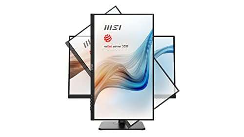 MSI Modern MD241P 23.8' Monitor, Adjustable, FHD (1920 x 1080), 75Hz, IPS, 5ms, Built-in Speakers,