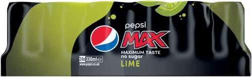 3 cases of 24 x 330ml Pepsi Max Lime £20 / £16.40 Subscrive & Save @ Amazon