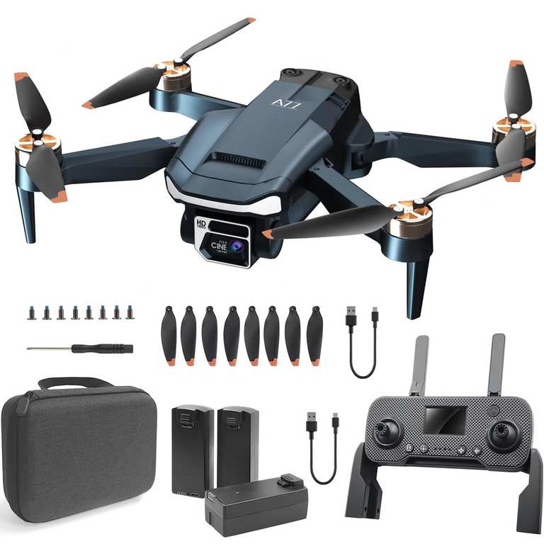 4K Camera Drone, 2650ft Range, 84H Flight Time, 3 Batteries, WiFi, Brushless Motor, Auto Hover/Follow, Blue (£129.99) Sold by Aerionix / FBA