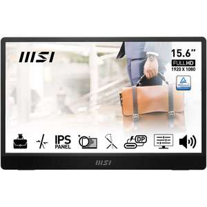MSI PRO MP161 15.6 Inch Full HD Portable Monitor - 1920 x 1080 IPS Panel, 60Hz, Eye-Friendly Screen