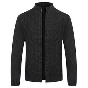 Mens knitted zip up cardigan in Black sizes S only £9.99 @ Amazon