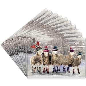 Festive Sheep Cancer Research UK Charity Christmas Cards: Pack of 10 (£2.99 C&C)