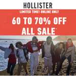 End Of Season Sale - Up to 70% Off + Free Click & Collect - @ Hollister