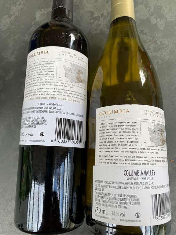 Columbia Winery Chardonnay & Merlot - £5.99 each instore @ Home Bargains,  Edinburgh | hotukdeals