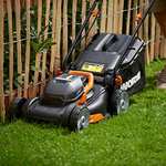 Worx Twin Pack Cordless Lawnmower and String Grass Trimmer Combo Kit Set WG927E with PowerShare Battery and Charger