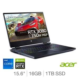 Acer Predator Helios 300 Gaming Laptop i7-12700H, 16GB RAM, 1TB SSD, NVIDIA GeForce RTX 3080 (150W), 15.6" IPS QHD 165Hz Display