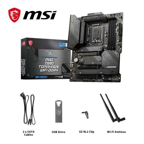 MSI MAG Z690 TOMAHAWK WIFI DDR4 Motherboard ATX - LGA 1700 -70A VRM, Memory Boost (DDR4-5200MHz/OC) £204.98 @ Amazon