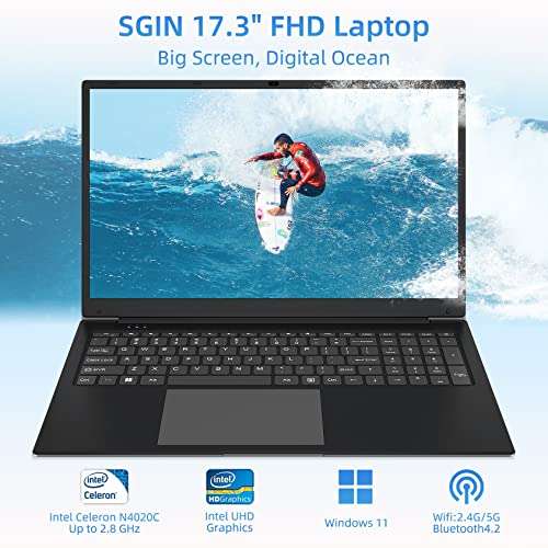 Laptop Windows 11 4GB DDR4 128GB SSD, Celeron N4020C Processor(Up to 2.8GHz) FHD 1920x1080 £299.98 Dispatches from Amazon Sold by SGIN STORE