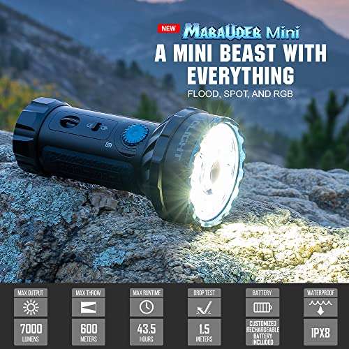 OLIGHT Marauder Mini Rechargeable 7000 Lumens 600 Meters Range Torch 43.5Hours Battery Life IPX8 £139.99 (Prime Deal) @ Amazon