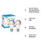 Tapo Smart Bulb, Smart Wi-Fi LED Light, B22, 60W, Energy saving, Colour-Changeable, No Hub Required Tapo L530B (2-pack), Multicolor