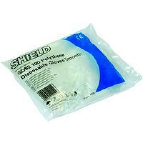 Disposable Smooth Polythene Gloves - Pack of 100 - Medium