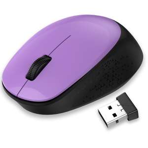 Wireless Mouse for Laptop Cordless USB Purple With Voucher Sold By LeadsaiL-UK FBA