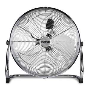 Tower Metal High-Speed Velocity Floor Fan/Adjustable Tilt, 18” 3 Year Warranty - £45.98 Delivered (With Code)@ Tower
