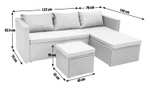 Habitat 4 Seater Rattan Effect Garden Sofa Set - Grey