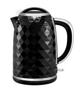 Black Fast Boil Diamond Textured Kettle 1.7L Free click and collect