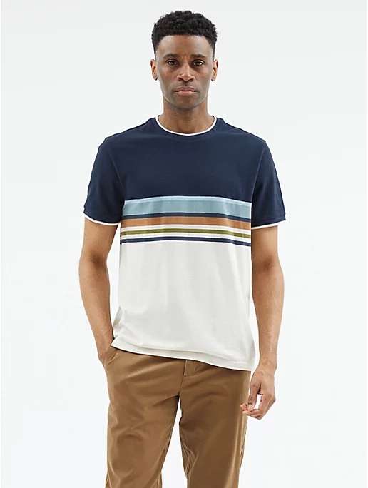Navy Multi Striped T-Shirt, Size S - £7 + Free Collection @ George (Asda)