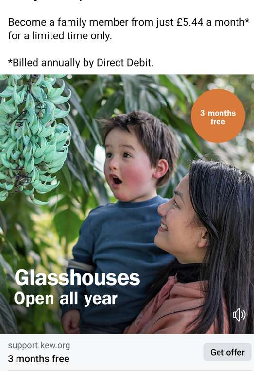 Kew Gardens 12 Months For The Price Of 9 Adult Ticket Via Direct Debit
