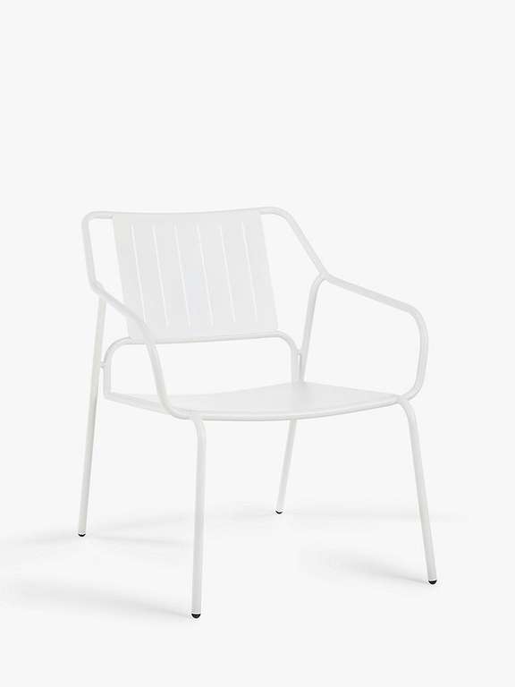 John Lewis ANYDAY - Metal Garden Lounge Chair, White
