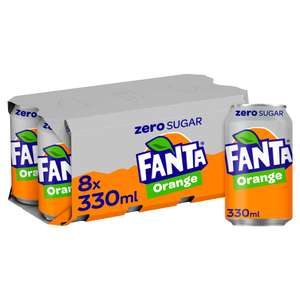 Fanta Orange Zero 8x330ml £3.75 or Buy any 2 for £6.50