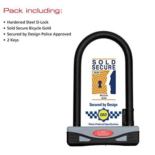 BURG-WACHTER 272S Sold Secure Gold Aproved D Lock, Grey/Black, Medium Bike Lock - £14.49 @ Amazon
