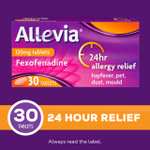 30 Allevia Hayfever Allergy Tablets, Prescription Strength 120mg Fexofenadine, 24hr Relief Acts Within 1 Hour - w/Voucher