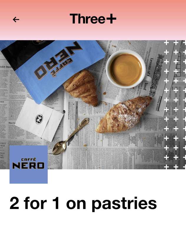 2 for 1 on Pastries till Fathers Day 18/06/2023 @ Caffe Nero Via Three+ Rewards