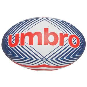 Umbro Mens Training Rugby Ball White/Red/Navy £2.99 + £4.99 delivery at MandM Direct
