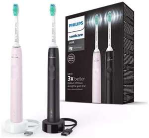 Philips Sonicare 3100 Dual Pack Pink & Black Electric Toothbrush £60 @ Amazon