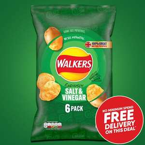 108 x Walkers Salt & Vinegar Flavour Crisps / 108 x Ready Salted Flavour Crisps 25g Packs (Free Delivery With These Items)