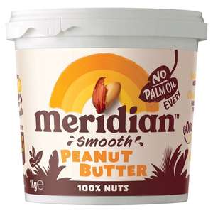 Meridian Smooth/Crunchy Peanut Butter 1Kg - £5.00 Clubcard Price @ Tesco