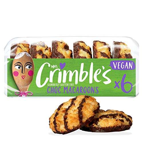 Mrs Crimble's Choc Covered Coconut Macaroons - Gluten Free + Vegan (20% voucher and subscribe and save - as low as 65p )