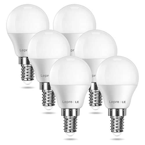 6 x Lepro E14 LED Light Bulb, Warm White 2700K, P45, 4.9W (40W Eq.) - £8.99 using voucher (£8.49 S&S) Sold by Lepro / Fulfilled by Amazon