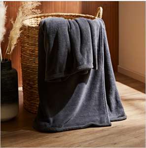 Soft Fleece 190cm x 190cm Throw in Various Colours with Free C&C