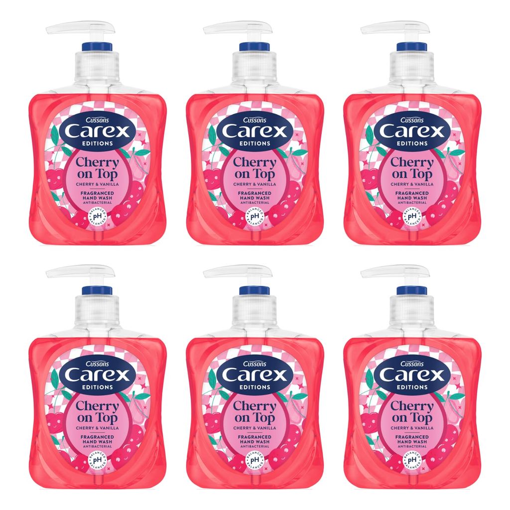 Carex Cherry On Top Anitbacterial Handwash 6x250ml, Moisturising (£4.50 S&S)